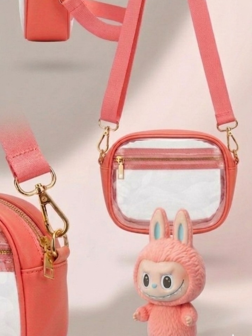 Clear Crossbody Bag- PINK